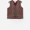 Vintage Orvis Paisley Patterned Waistcoat In Red And Olive Green Small Medium 3
