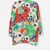 Vintage Oversized Shirt With Crazy Heart Abstract Design Xl
