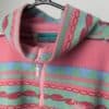 Vintage Pink Quarter Zip Fleece With Geometrical Design Xl 2
