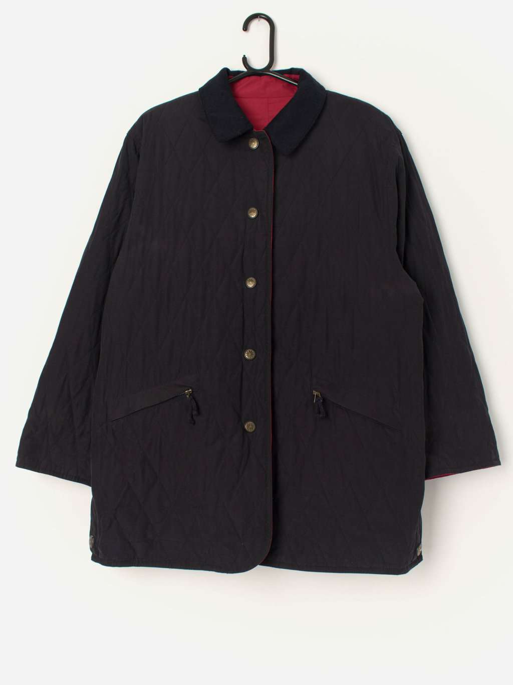 Vintage reversible anorak jacket in red and navy blue - Large / XL - Image 4