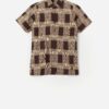 Vintage Shirt With Cool Geometric Design In Brown And Beige Xs 3