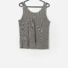 Vintage Silk Dogtooth Vest Top In Black And White Medium Large