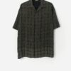 Vintage Silk Shirt In Black With Geometrical Spiral Pattern Medium Large 3