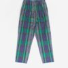 Vintage St Michael Plaid Tapered Trousers In Purple And Green Medium