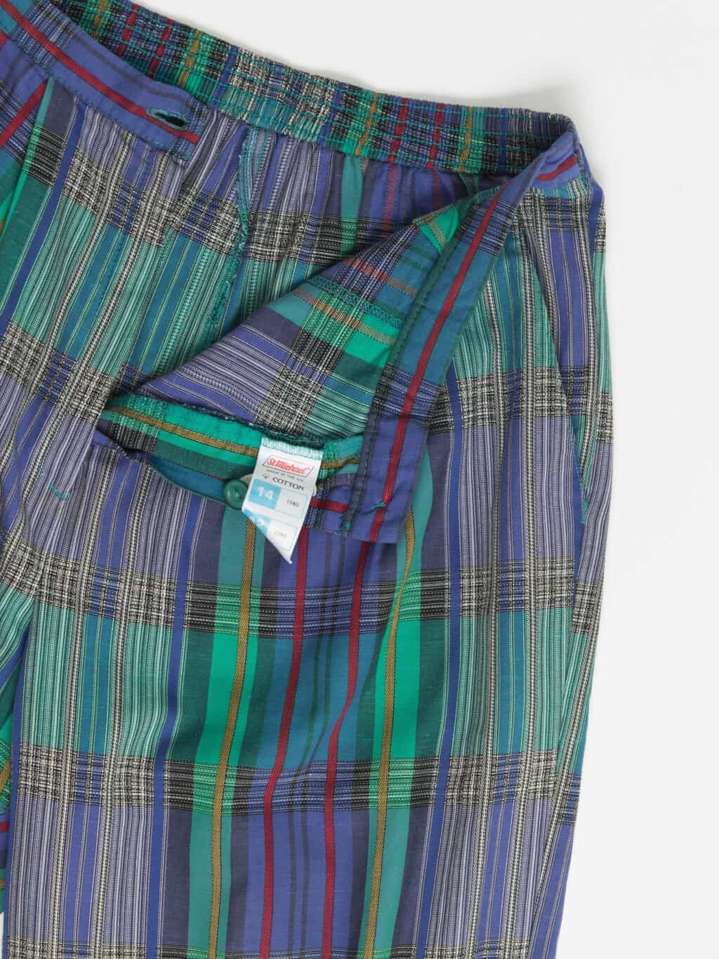 Vintage St Michael Plaid Tapered Trousers In Purple And Green Medium 3