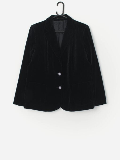 Vintage St Michael Velvet Jacket In Black Medium Large