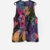 Vintage Tie Dye Longline Waistcoat With Mirror Work Small