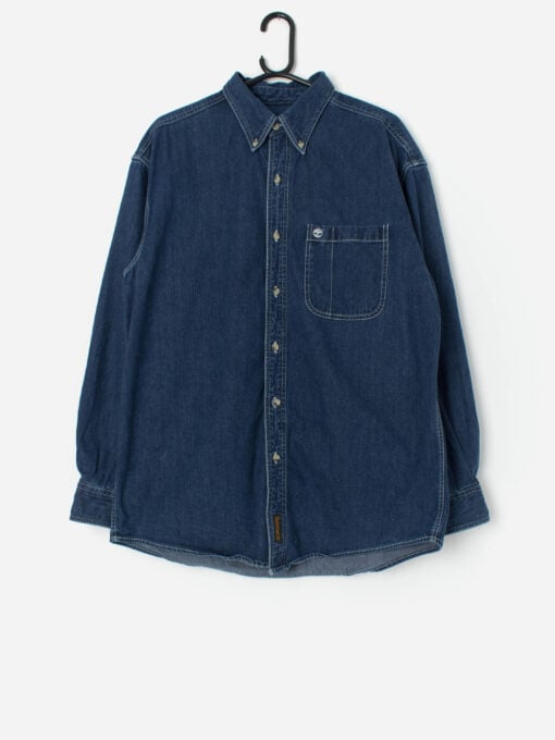 Vintage Timberland Denim Shirt With Button Down Collar Large