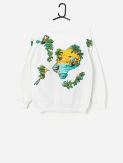 Vintage Toucan Tropical Island Sweatshirt Large 3
