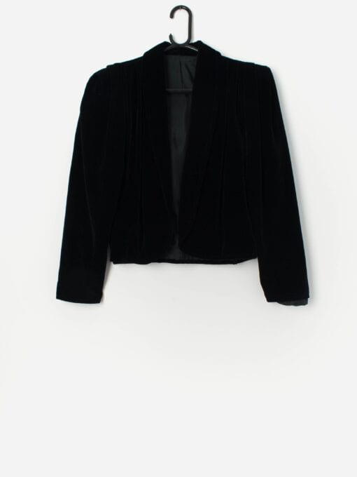 Vintage Velvet Jacket In Black Small Medium