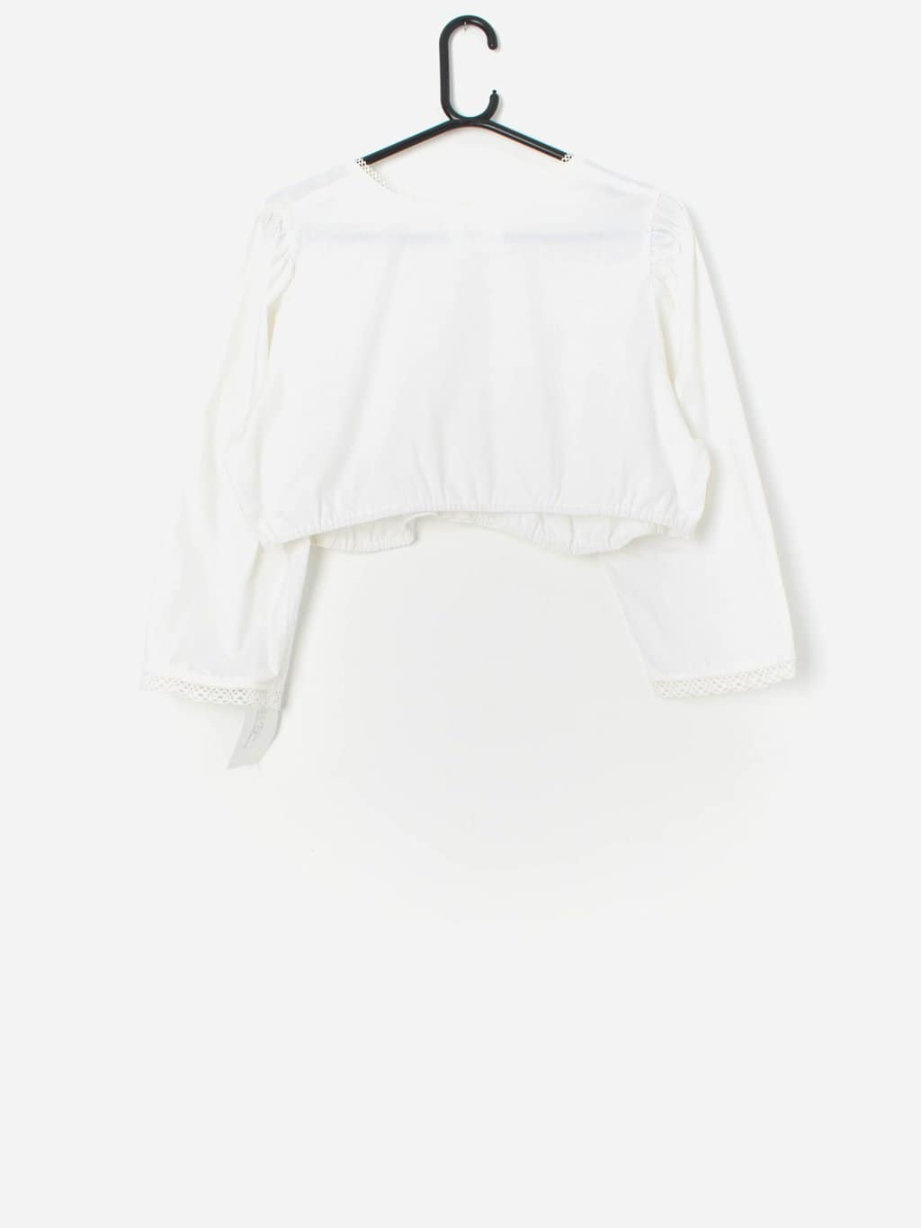 Vintage White Bavarian Dirndl Top With Lace Trim Large Xl 4