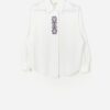 Vintage White Loose Fit Shirt With Embroidered Design Small 3