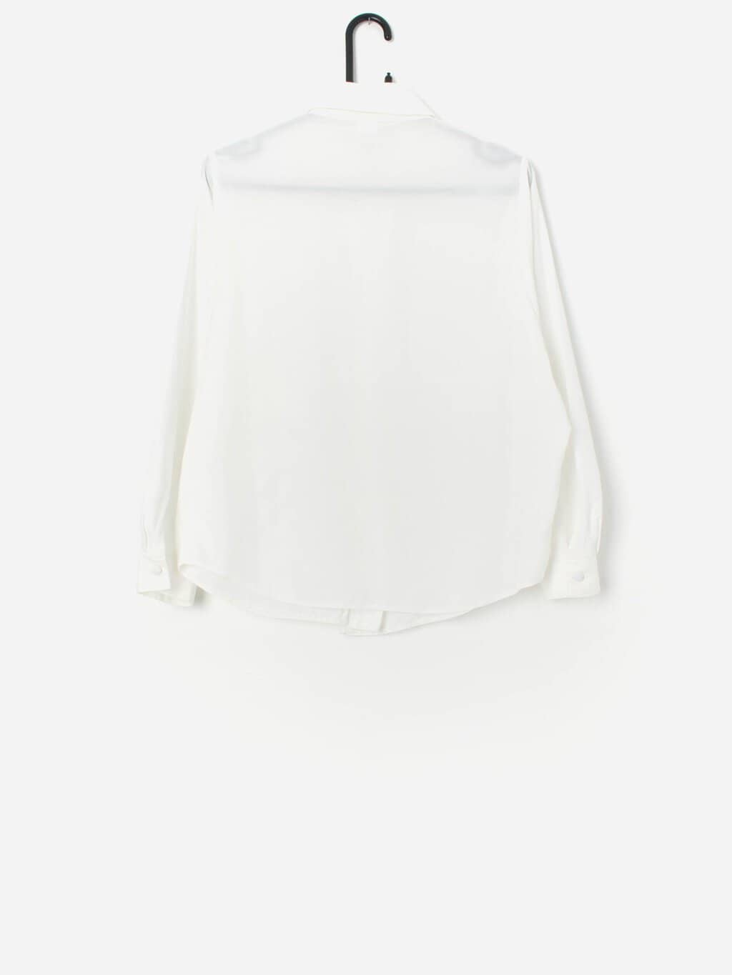 Vintage White Loose Fit Shirt With Embroidered Design Small