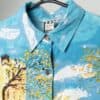 Vintage Women Heavyweight Blouse With Painted Paris Montmartre Street Scene Large 2