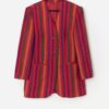 Vintage Women Muti Coloured Striped Wool Jacket Medium 3