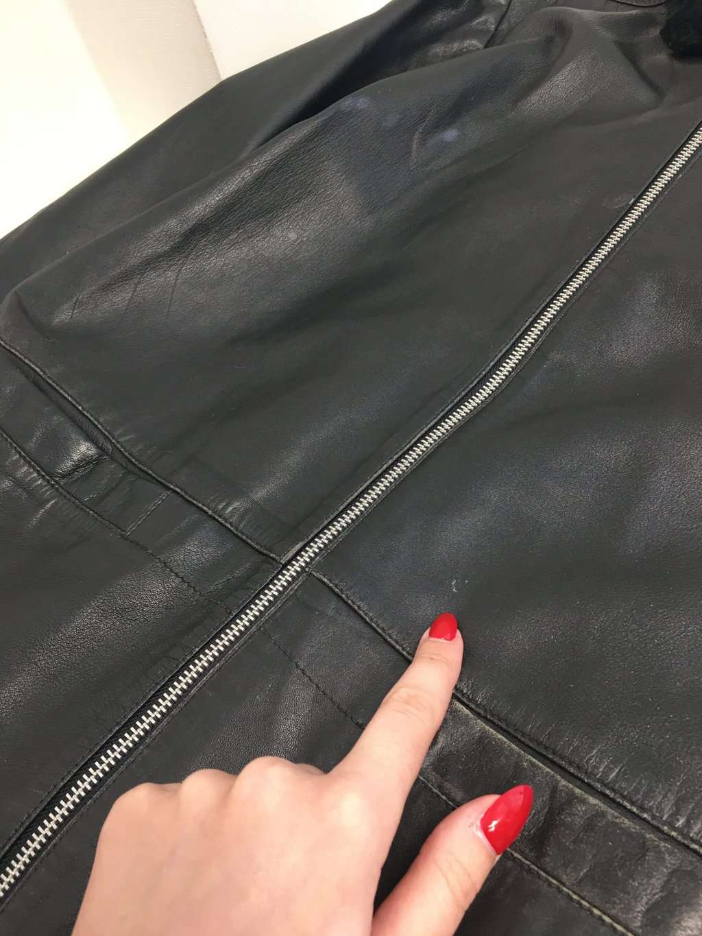 Vintage leather chore jacket with faux fur collar - M - Image 6