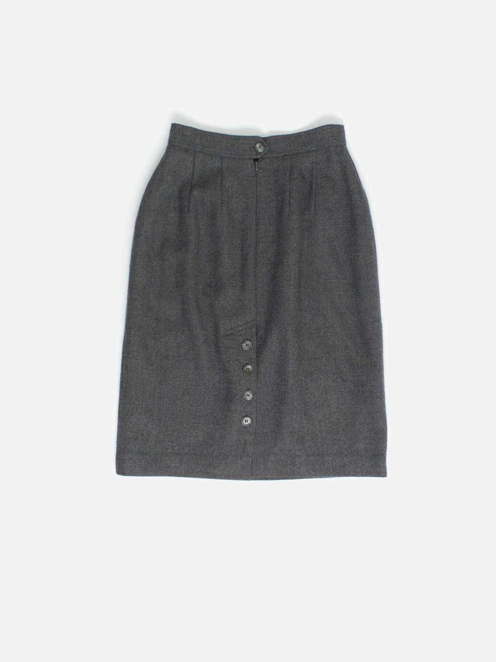 Vintage Wool Pencil Skirt With Button And Pocket Detail Small 2