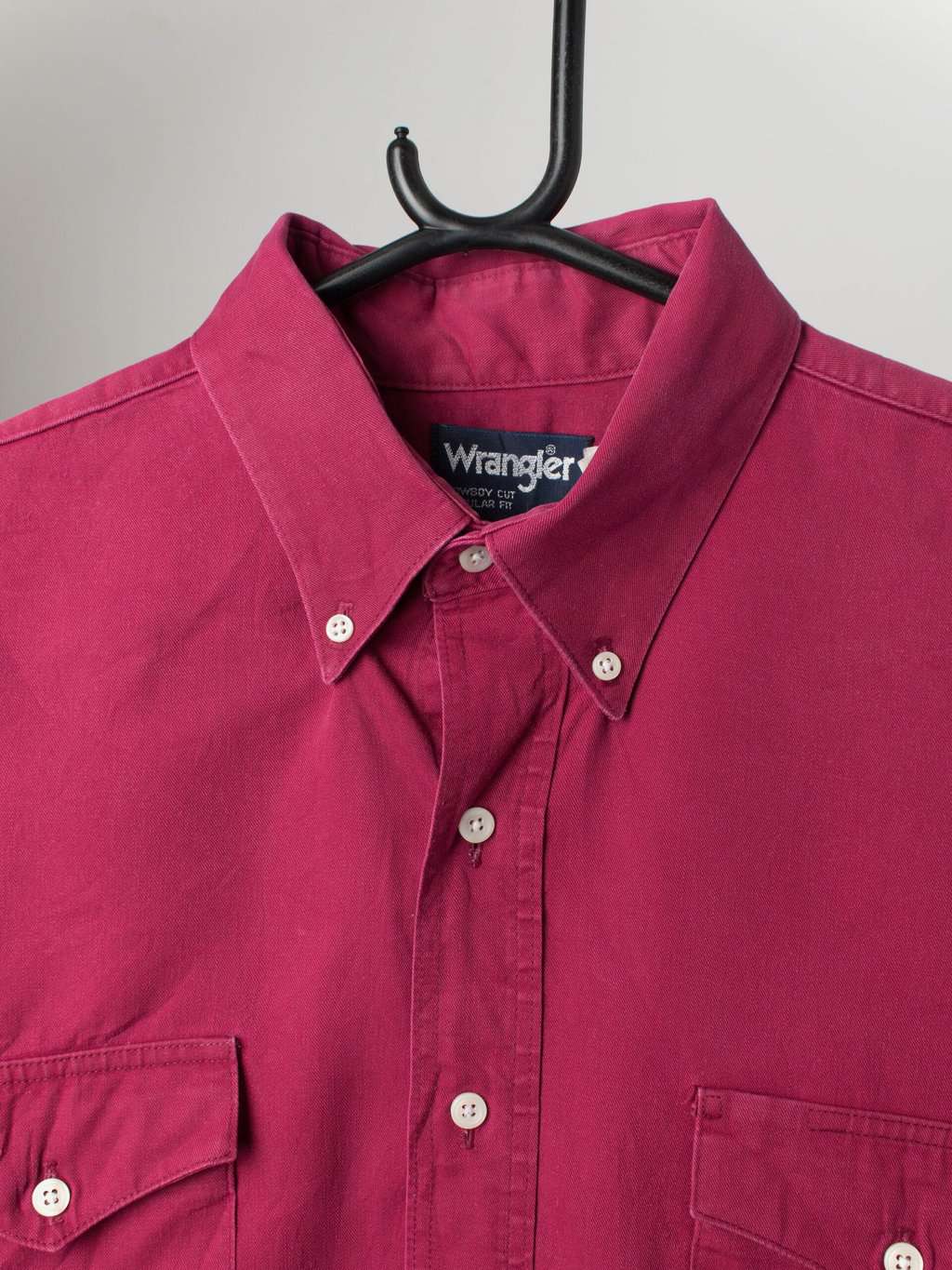 Vintage Wrangler cowboy cut shirt in raspberry pink - L - Image 2