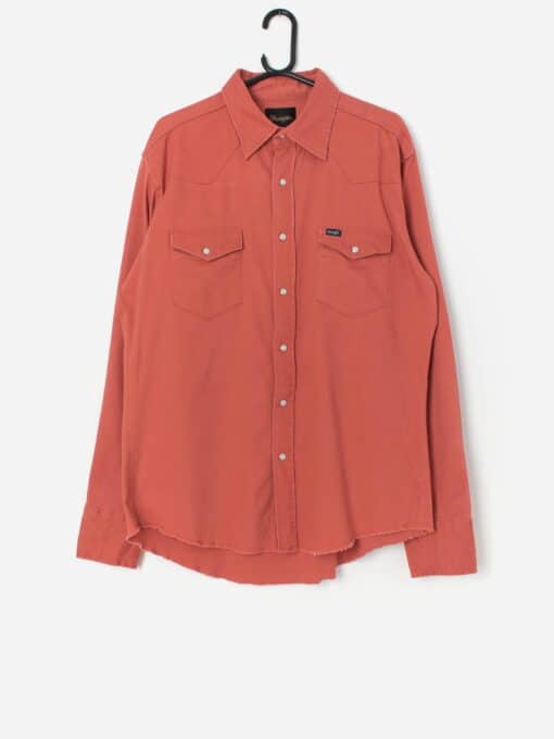 Vintage Wrangler Shirt In Warm Orange Medium