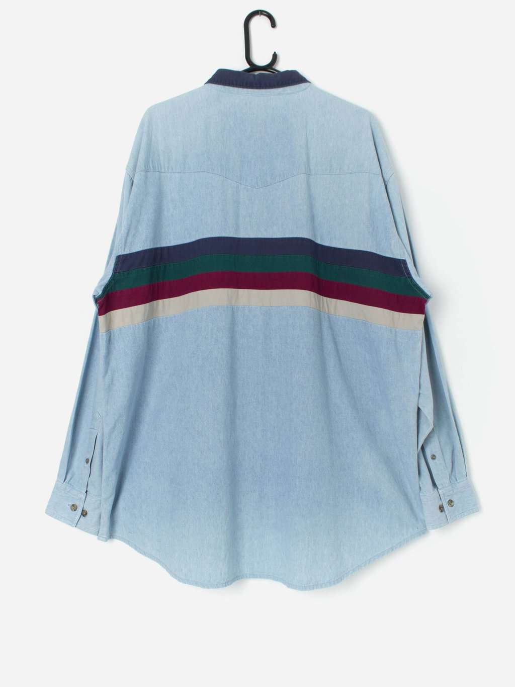 Vintage Wrangler western shirt in denim blue - XL - Image 3