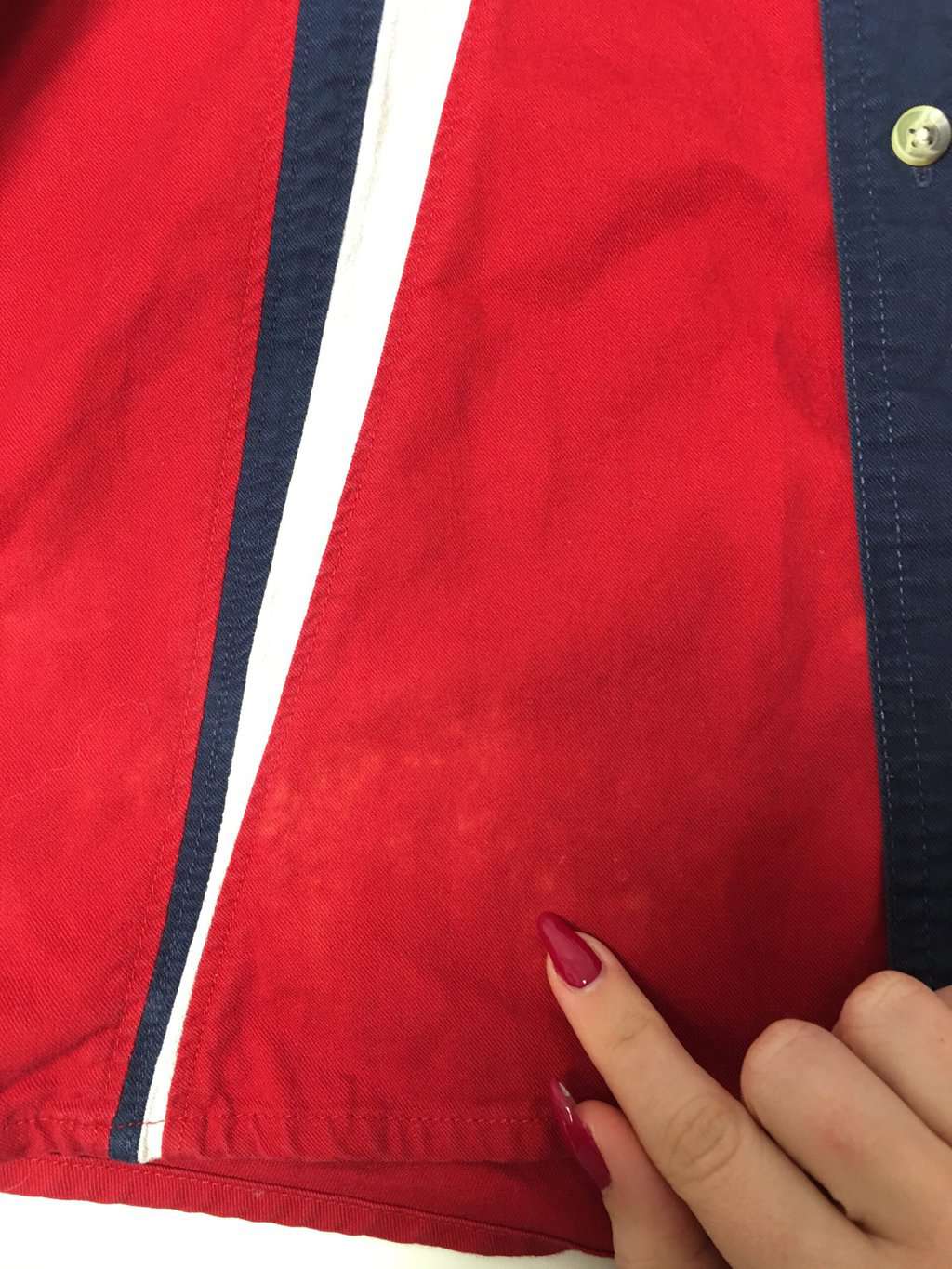 Vintage Wrangler western style shirt in red and navy blue - Large - Image 6