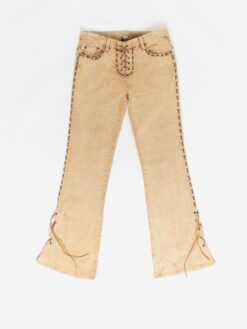 Vintage Y2k Low Rise Corduroy Flares With Lace Up Detail Medium Large 9