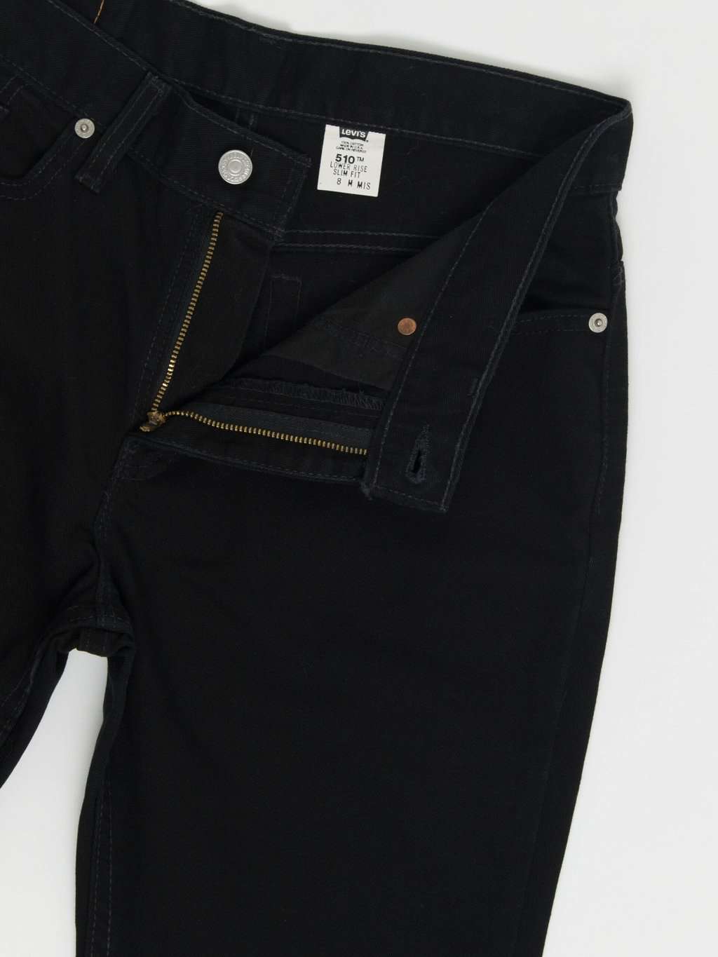 90s vintage deadstock Levis 510s USA made black 32 x 27 - Image 2