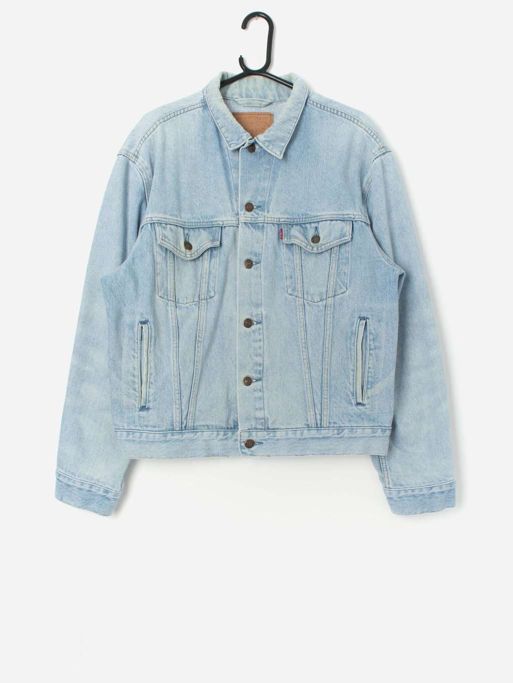 90s vintage Levis denim trucker jacket in pale blue - M