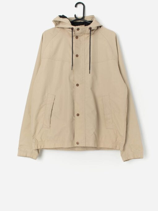 Beige Timberland hooded jacket with real leather trim - Large