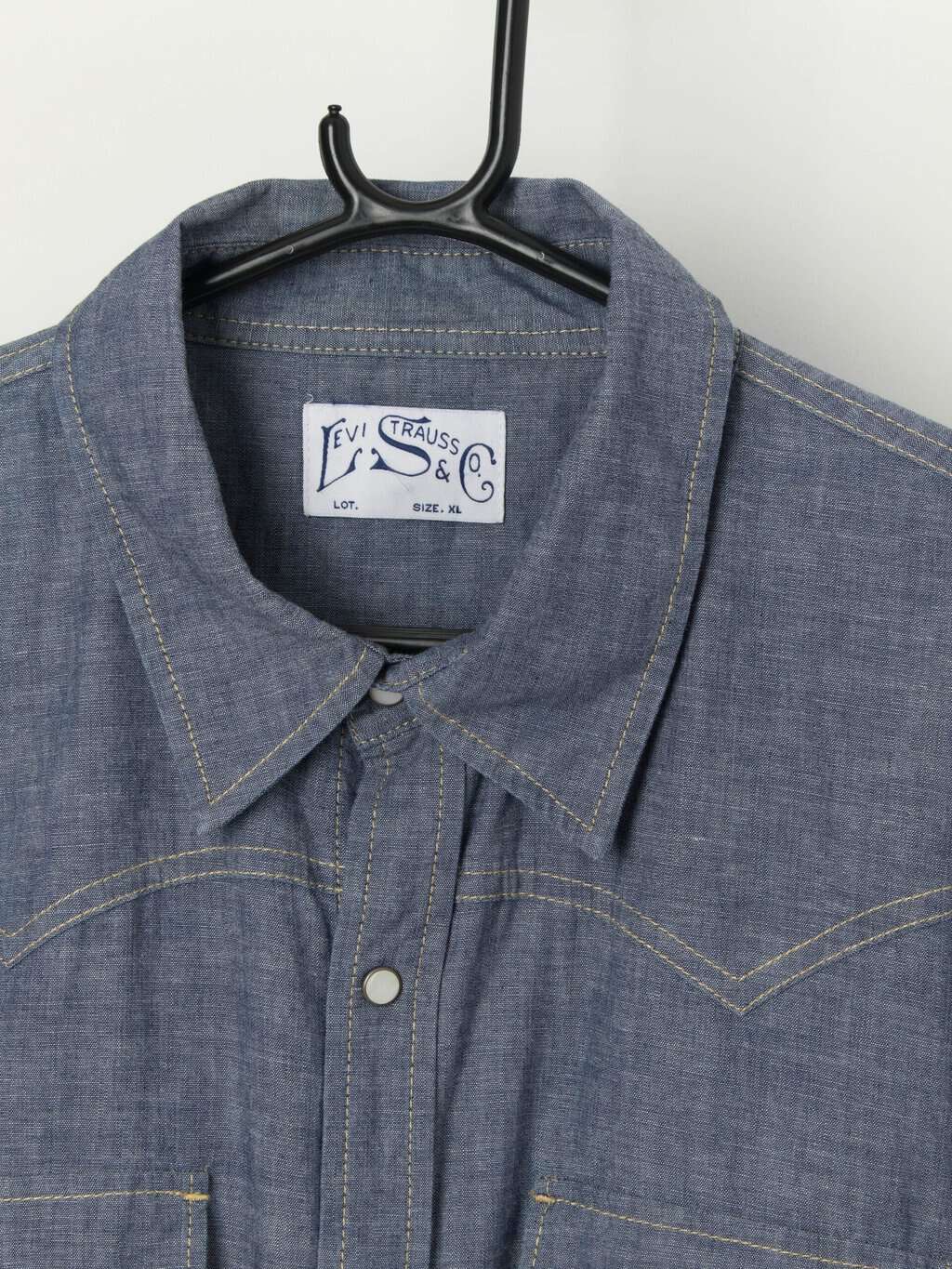 Blue Levis western shirt, snap fasteners, cotton - XL - Image 2