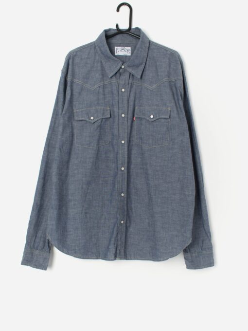 Blue Levis western shirt, snap fasteners, cotton - XL