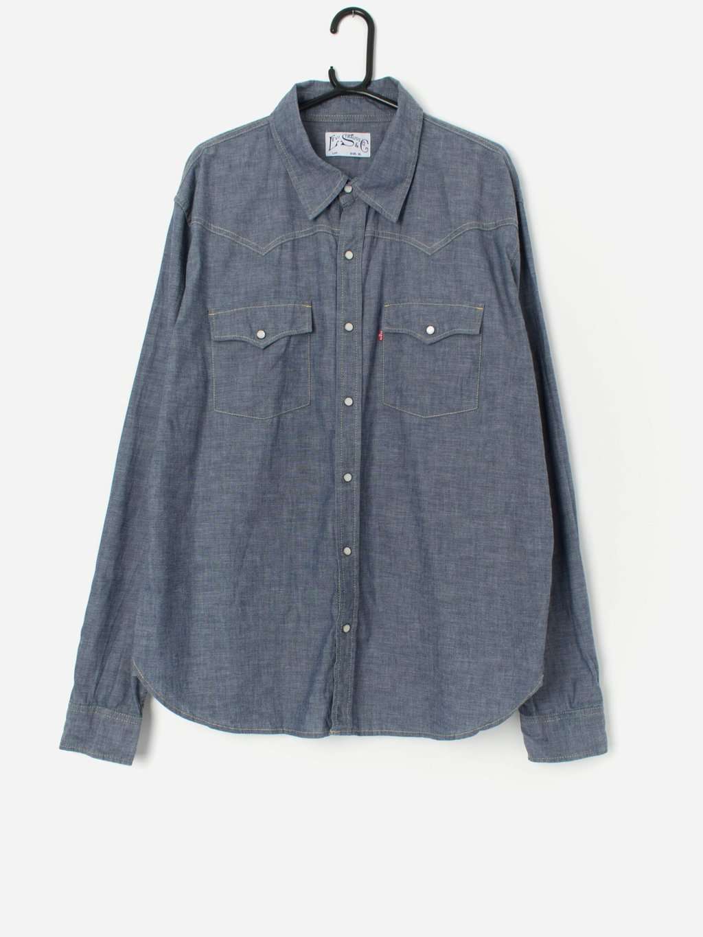 Blue Levis western shirt, snap fasteners, cotton - XL
