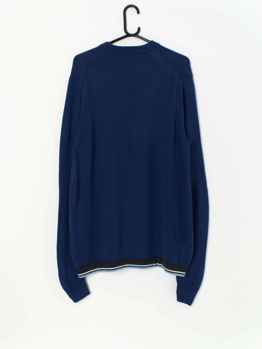 Fred Perry navy blue merino wool sweater - Medium / Large - Image 3