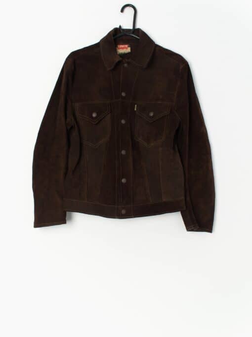 Vintage 1960s Big E Levis type III brown suede jacket. Made in Australia - Small / Medium