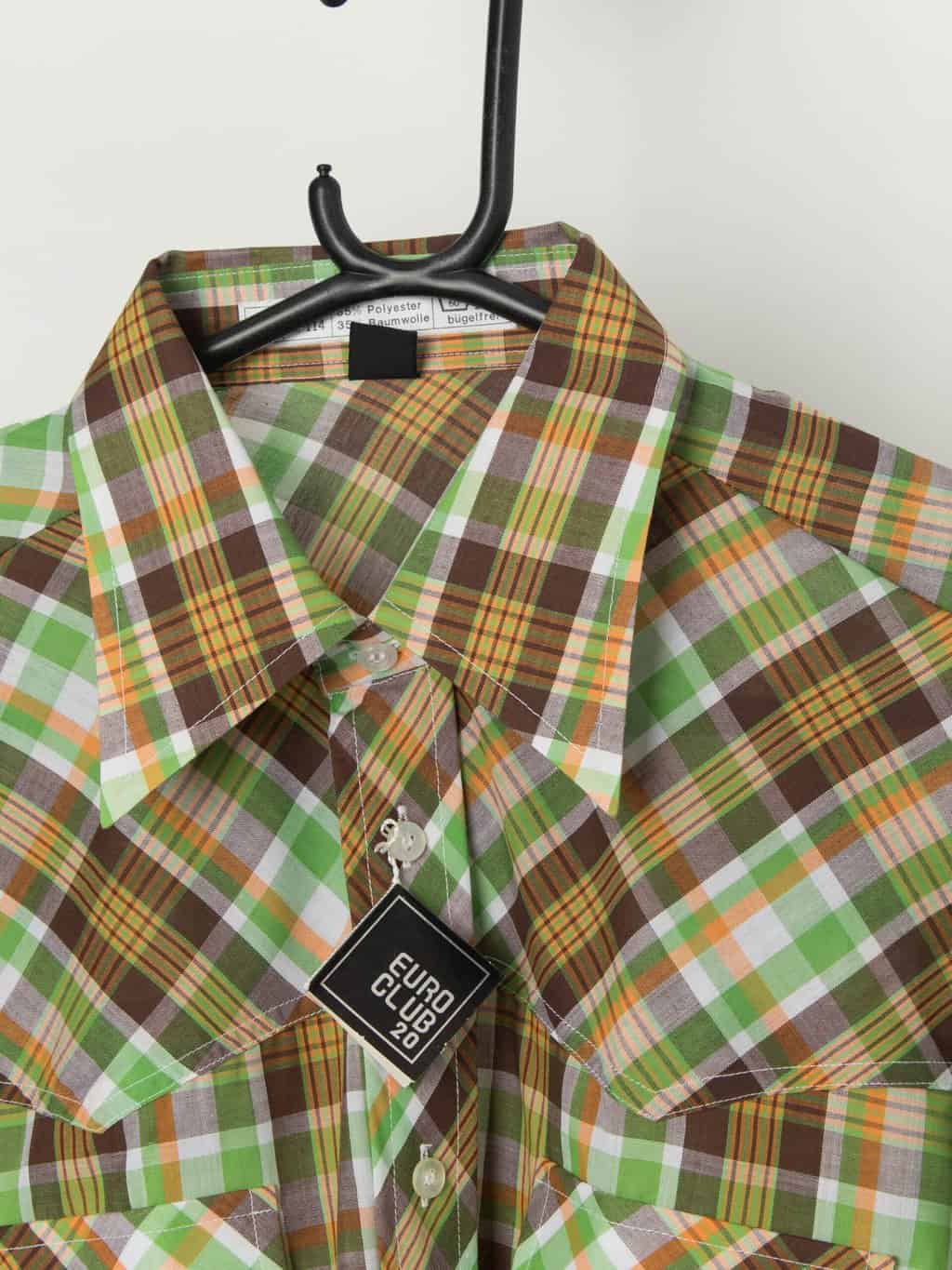 Vintage 1970s plaid shirt in green with original tags, deadstock - Large - Image 2