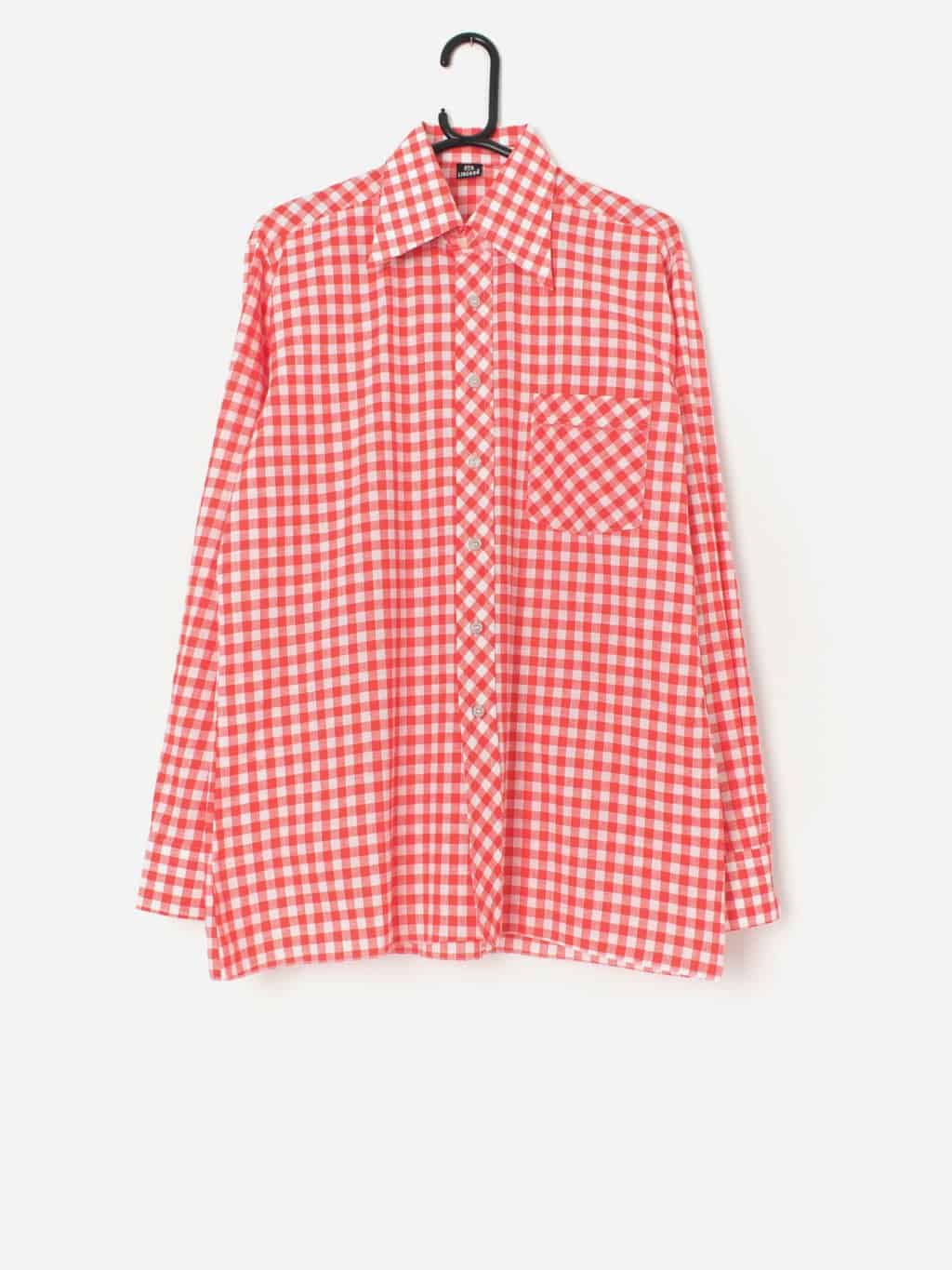 Vintage 70s deadstock gingham shirt - L