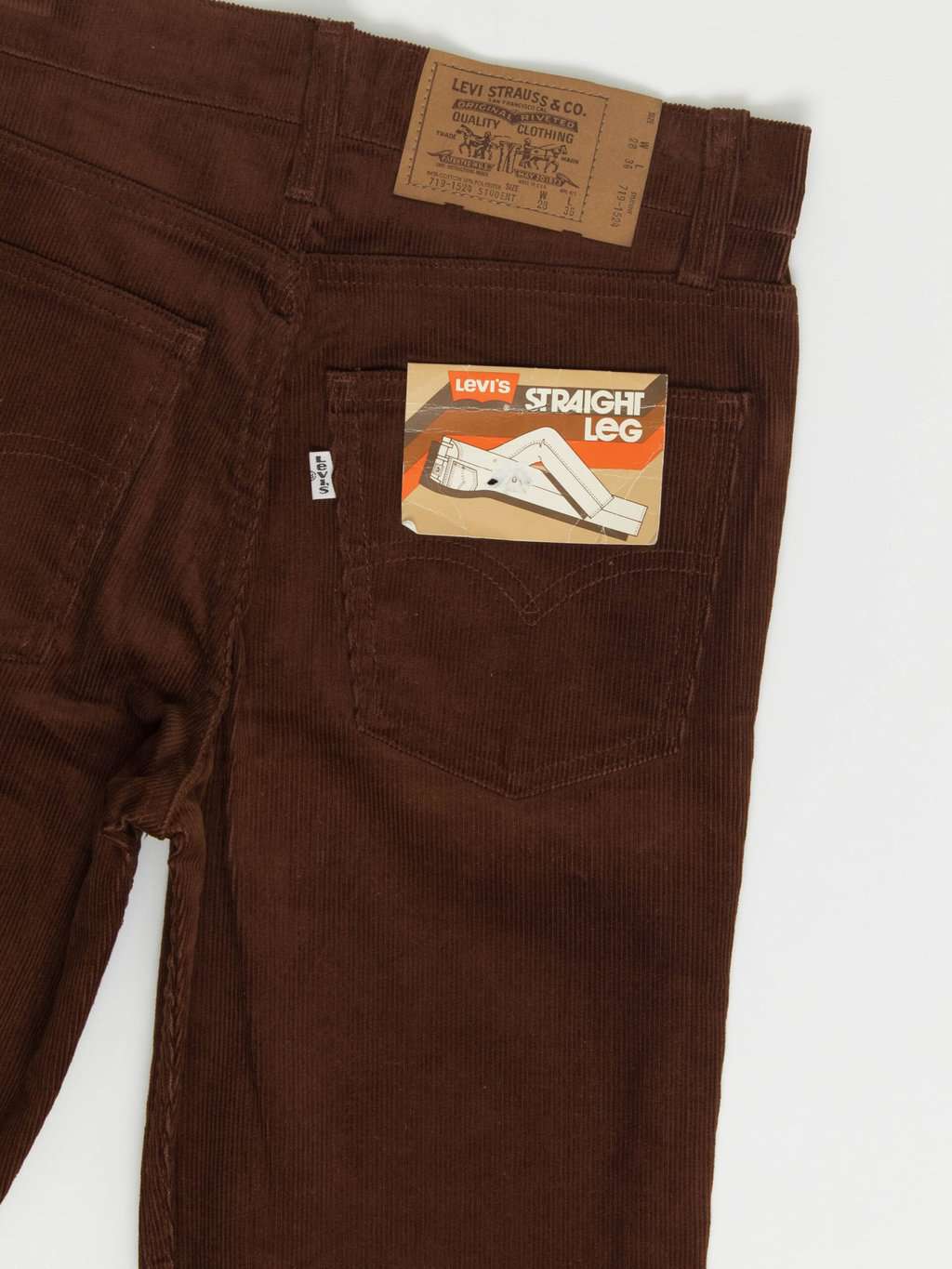 Vintage 70s Levis 719 student fit corduroy jeans 28 x 35, deadstock - Image 5