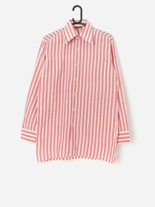 Vintage 70s red striped shirt, deadstock - Large
