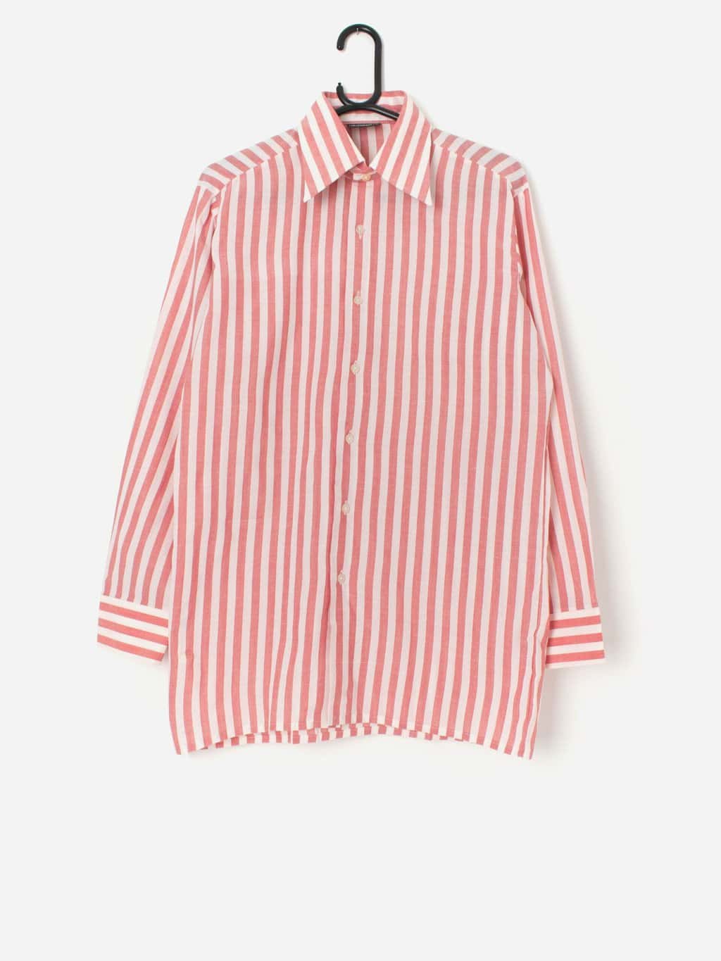 Vintage 70s red striped shirt, deadstock - Large