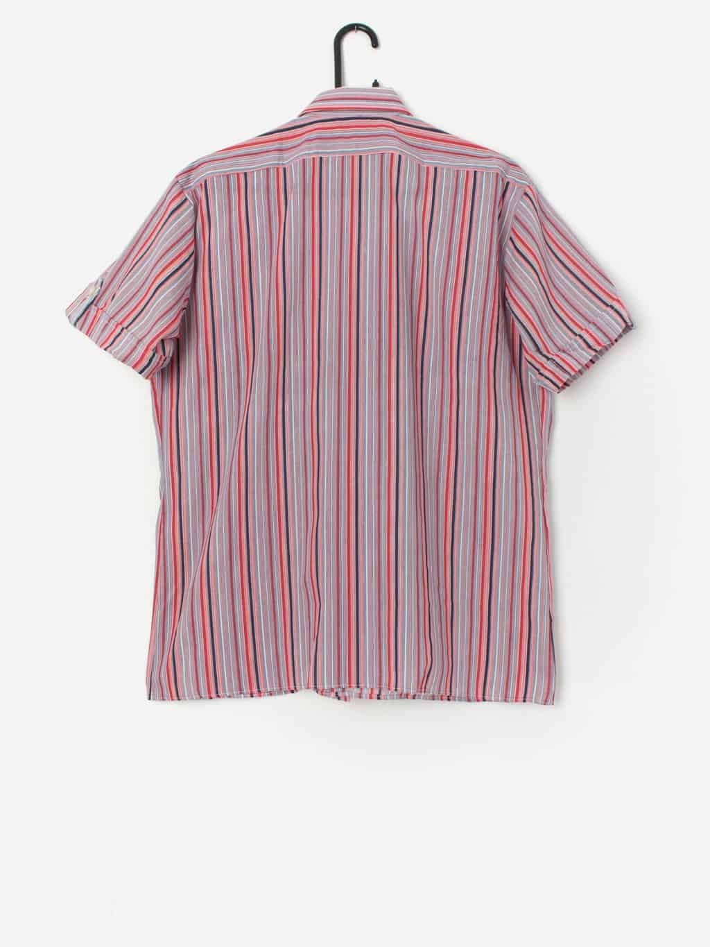Vintage 70s striped shirt in red, white and blue, deadstock - Large / XL - Image 3
