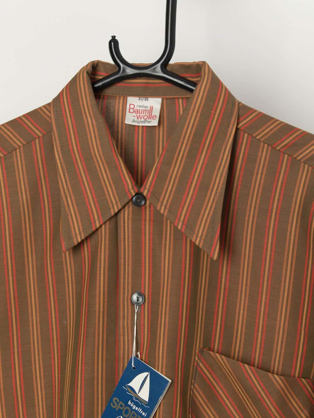 Vintage 70s striped shirt with original tags - M / L - Image 2