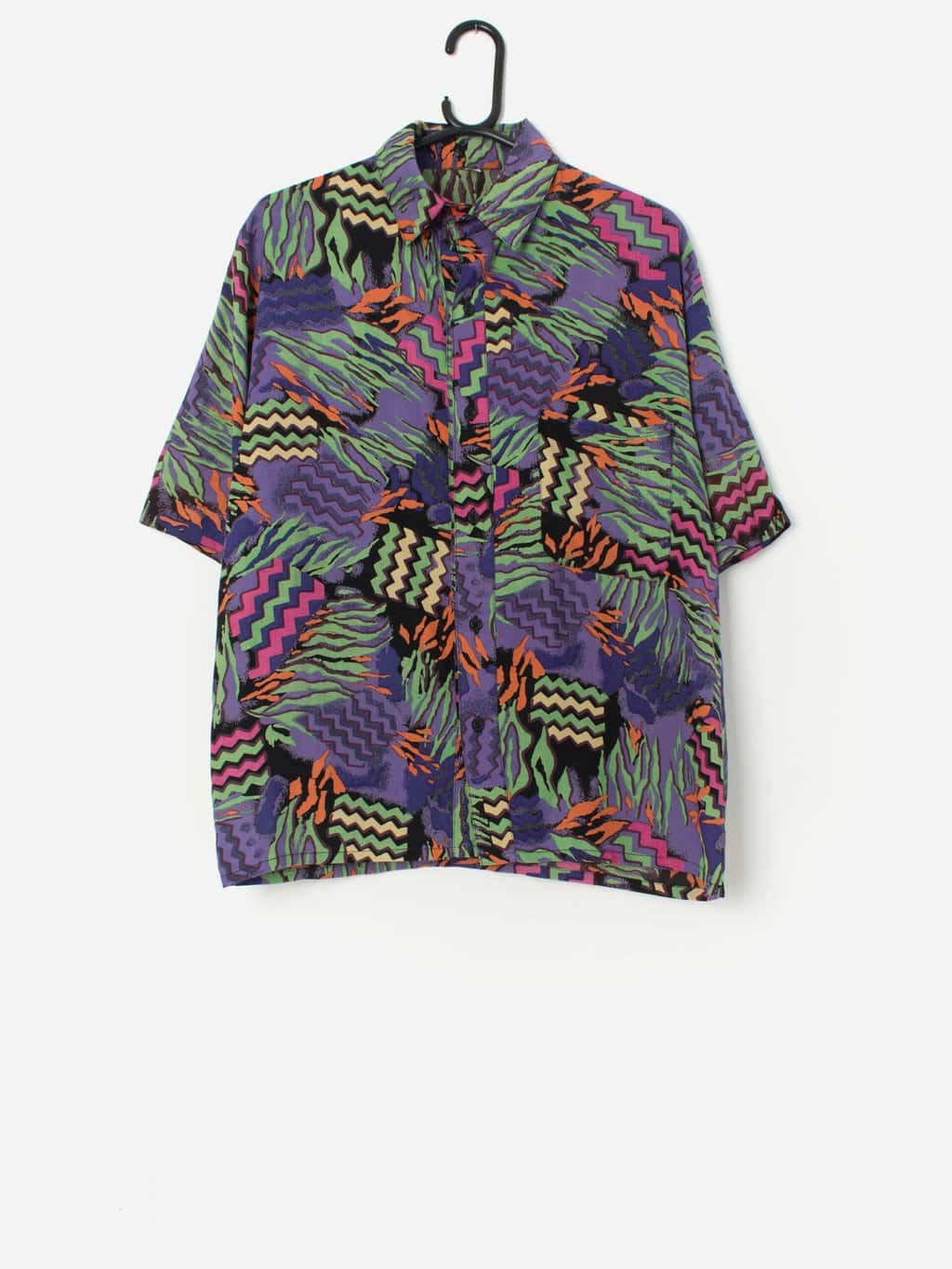 Vintage 80s loud shirt with chest pocket - Medium