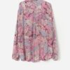 Vintage Abstract Floral Shirt In Pastel Pink And Purple Xl 2xl 2