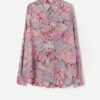 Vintage Abstract Floral Shirt In Pastel Pink And Purple Xl 2xl 4