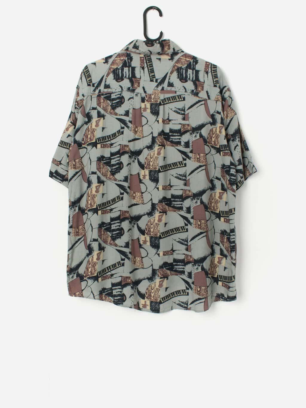 Vintage abstract piano shirt with chest pocket - L / XL - Image 3