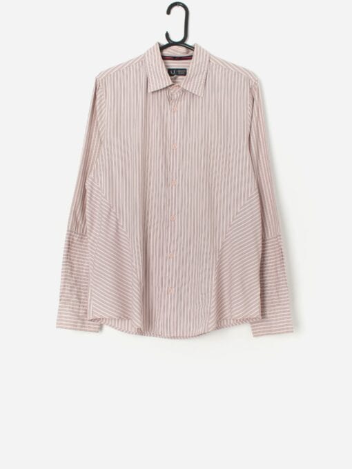 Vintage Armani Jeans Striped Shirt In Pink And Grey Medium 3