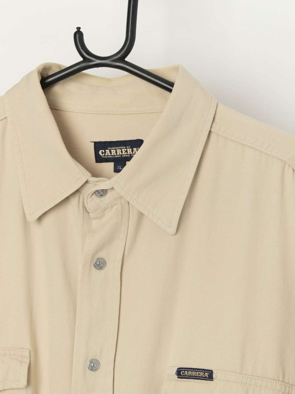 Vintage Beige Western Shirt With Snap Buttons Xl 2