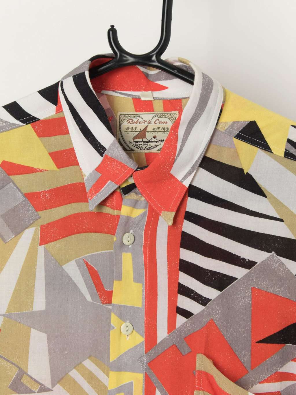 Vintage bright abstract shirt with chest pocket - Large - Image 2