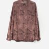 Vintage Brocade Shiny Party Shirt In Mauve Xl 5