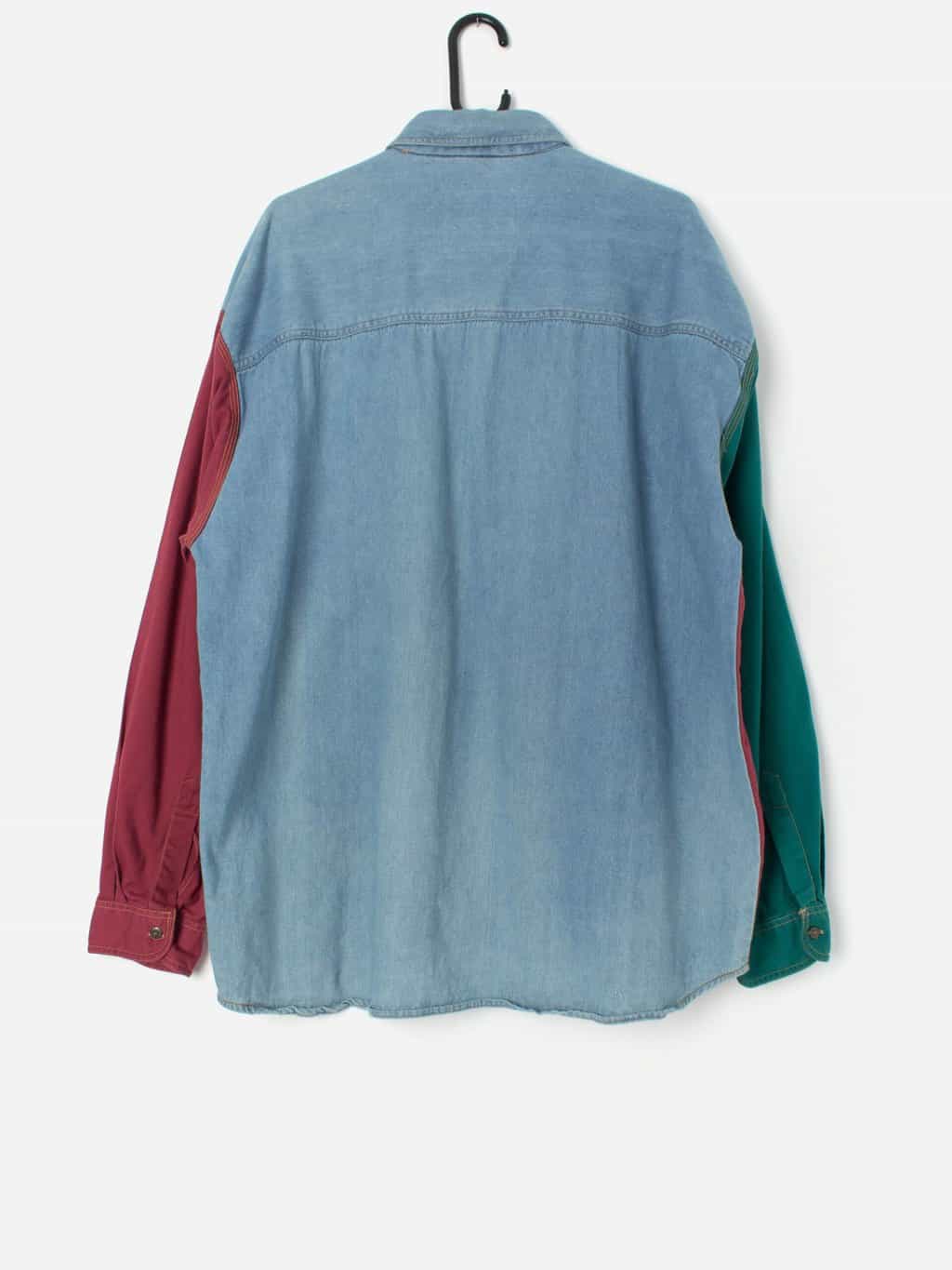 Vintage Colour Block Denim Shirt Xl 2